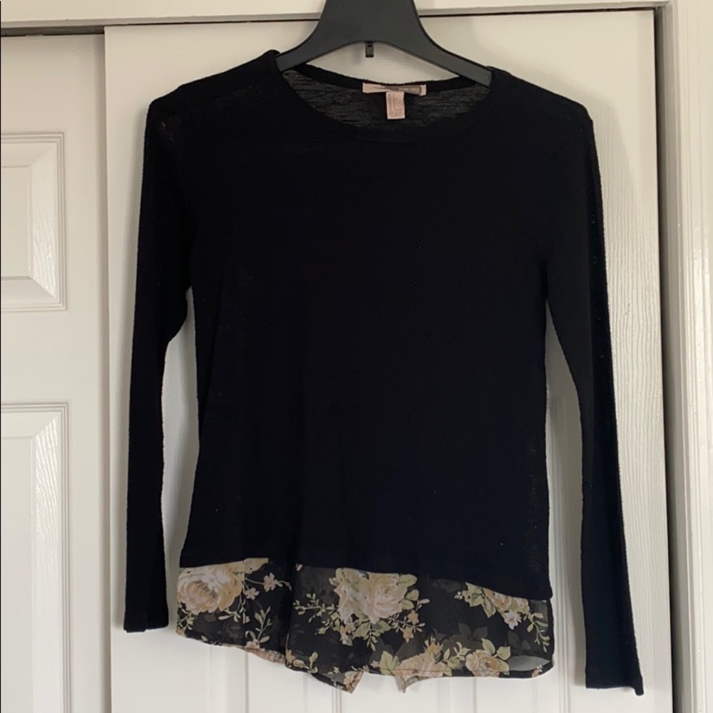 Forever 21 Sweater with Floral Detail at bottom